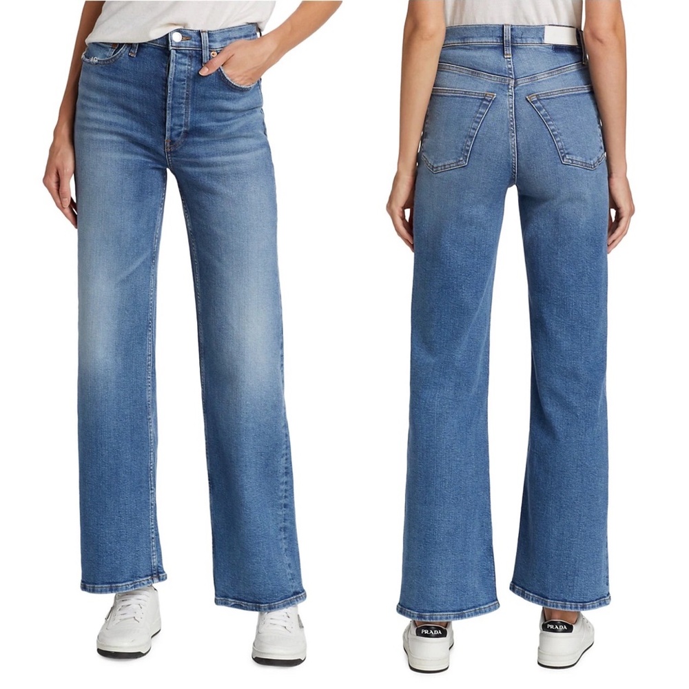 NWT ✨RE/DONE✨  '70s Ultra High Rise Wide Leg Jeans in Indigo Storm Sz 26, 29 - Picture 8 of 16